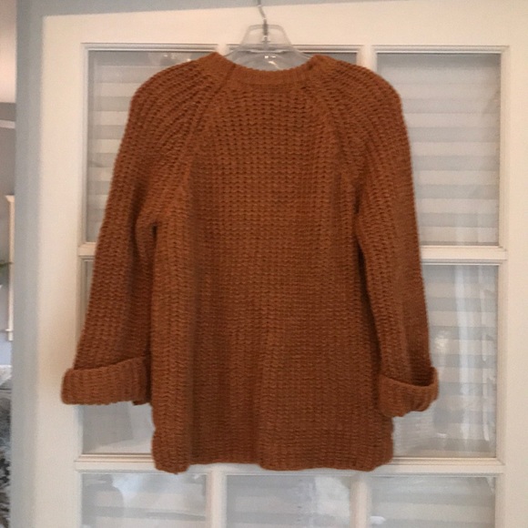 NWOT Leonardo Zeng burnt orange scoop neck sweater - Picture 5 of 5